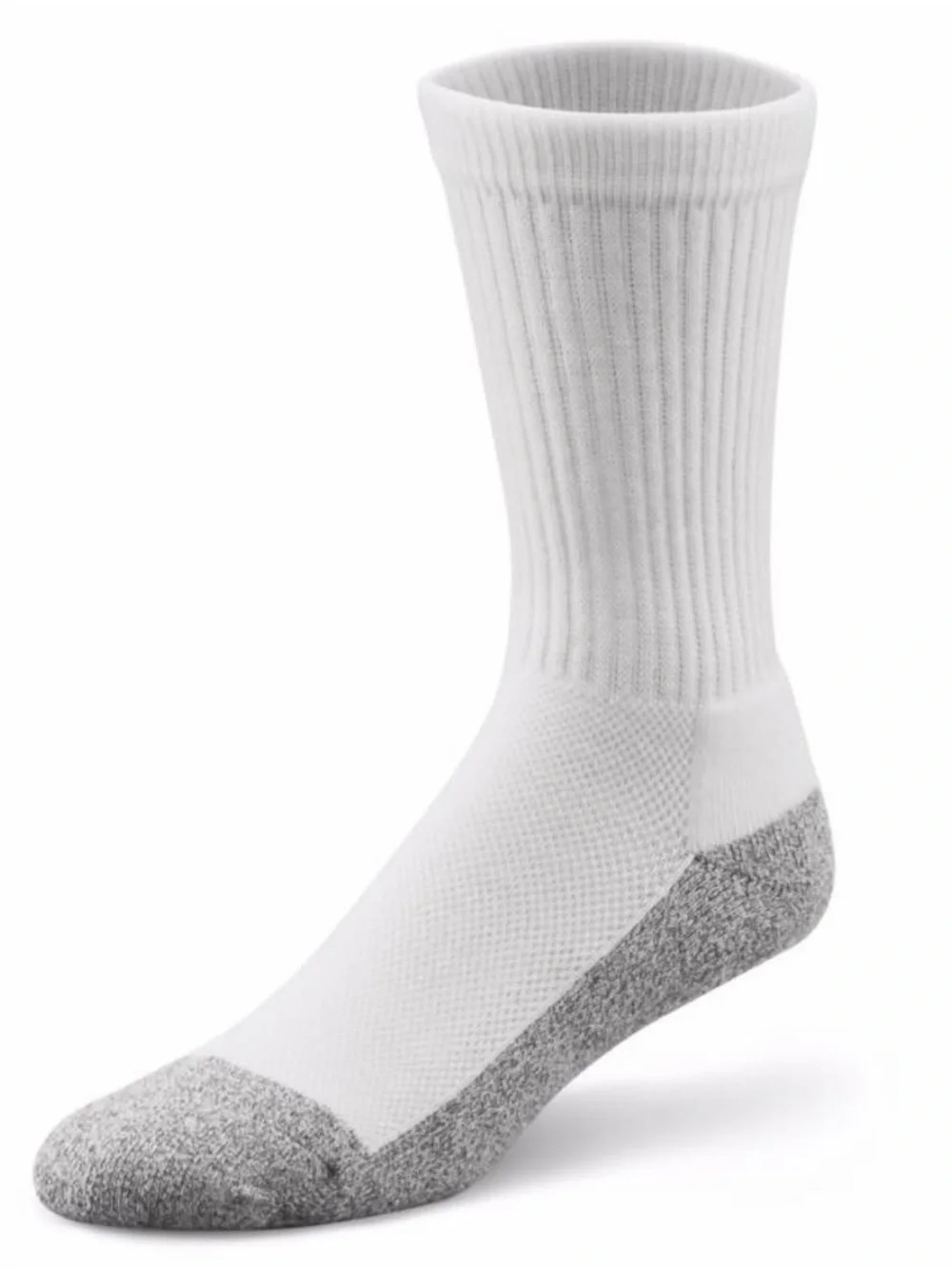 Dr Comfort Unisex Extra Roomy Crew Therapeutic Comfort Diabetic Socks - White L